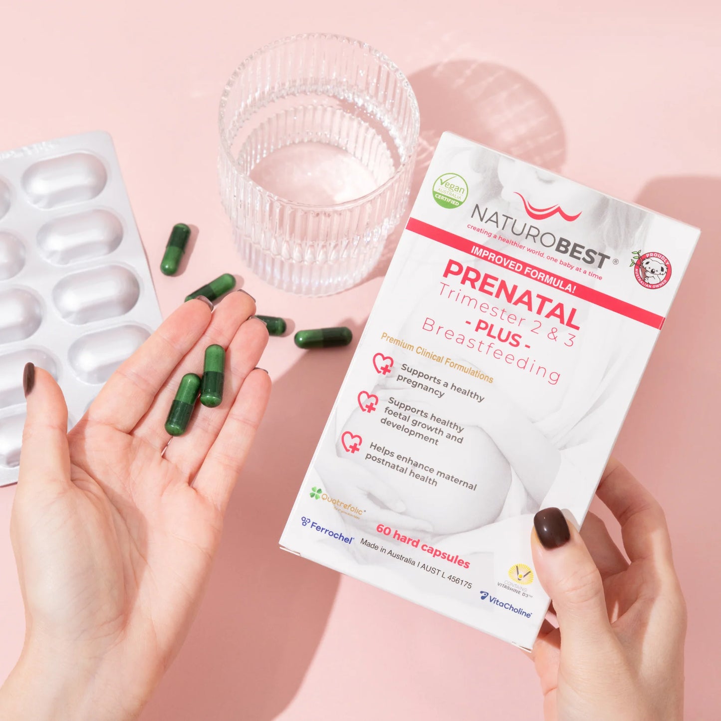 NaturoBest Prenatal Trimester 2 & 3 Plus Breastfeeding | Premium Multivitamin & Multimineral