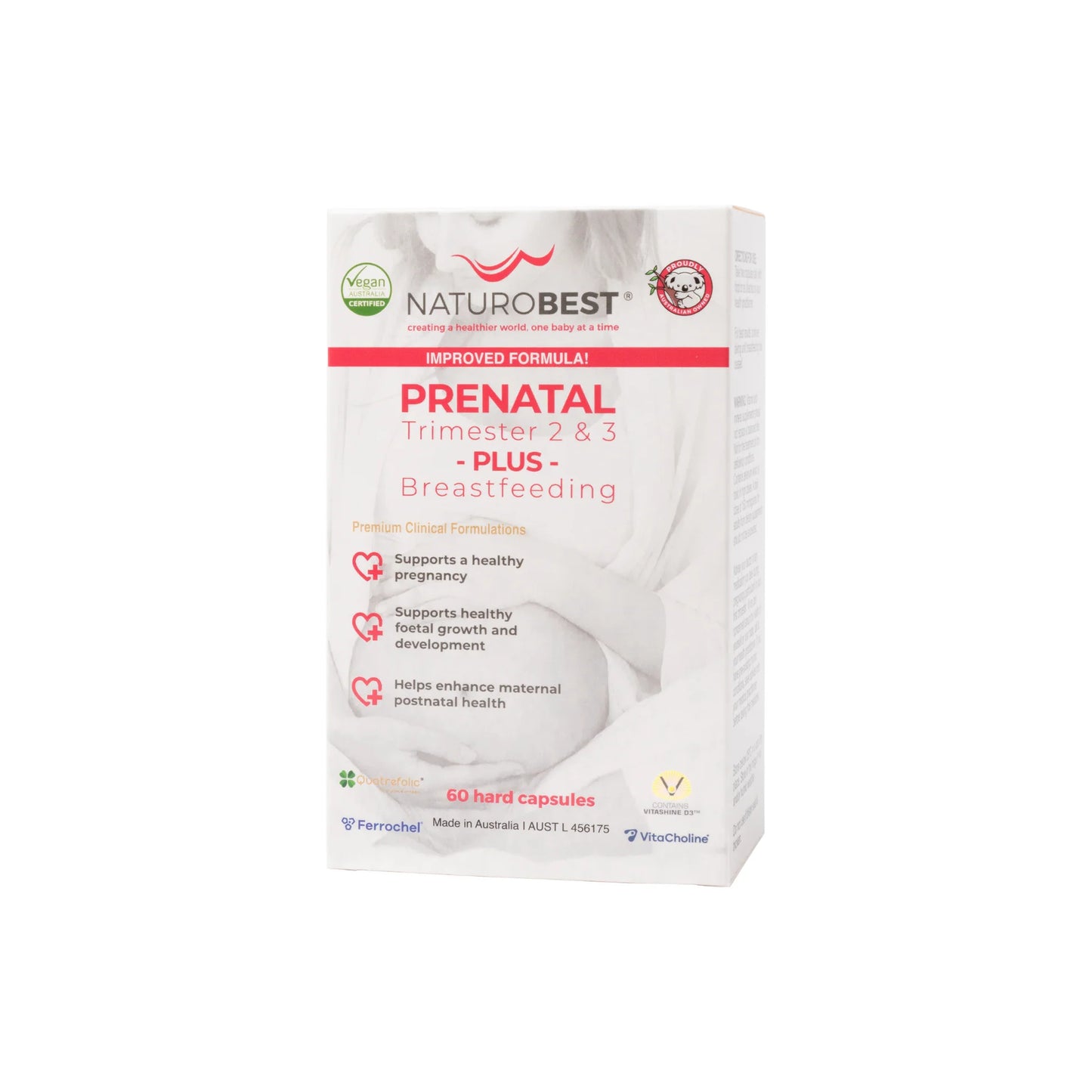 NaturoBest Prenatal Trimester 2 & 3 Plus Breastfeeding | Premium Multivitamin & Multimineral