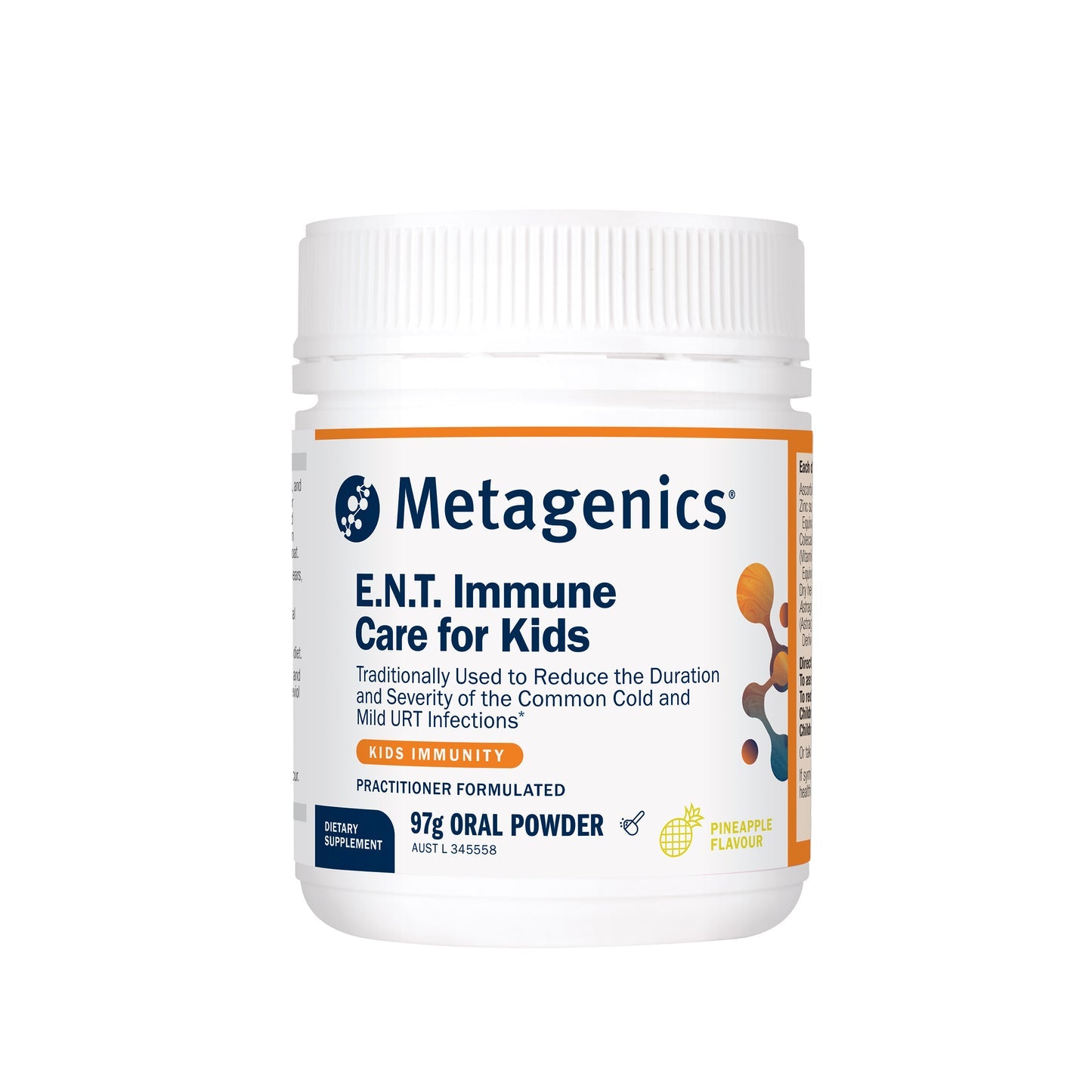 Metagenics E.N.T Immune Care for Kids Pineapple 97g Powder