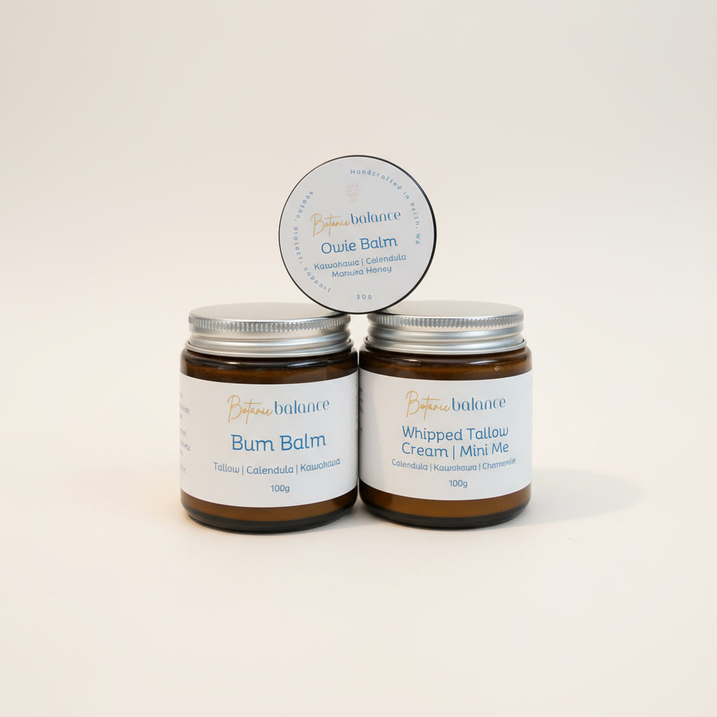 Bum Balm - nappy cream, Whipped Tallow Cream for little ones, safe & effective, Everything Balm - first aid balm with manuka honey
