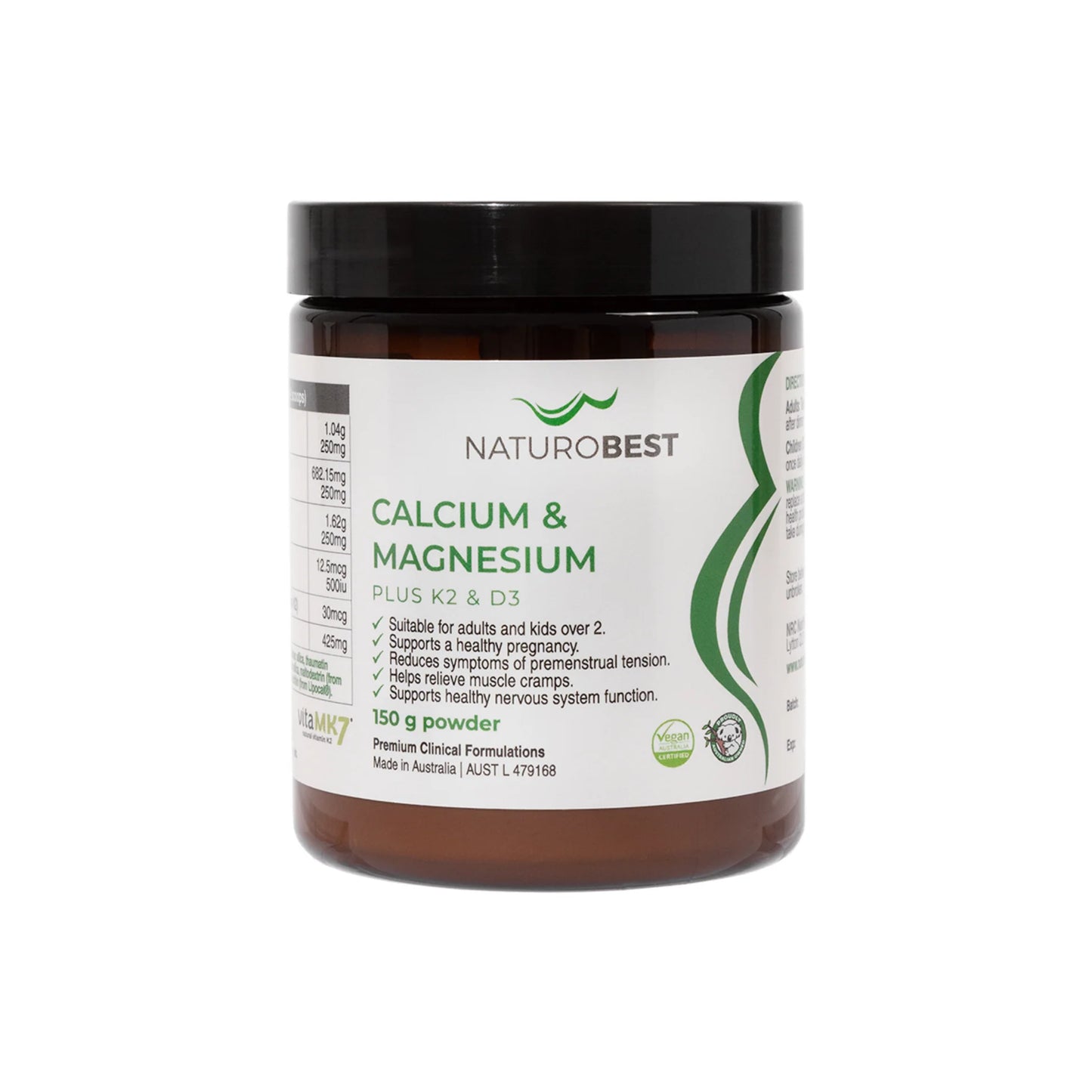 NaturoBest Calcium & Magnesium Plus K2 & D3 | NaturoElite Bone & Muscle Support