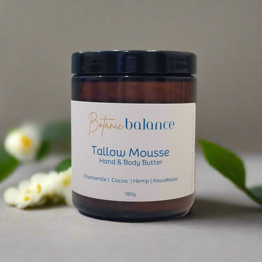 Tallow Mousse hand and body butter chamomile cocoa hemp kawakawa