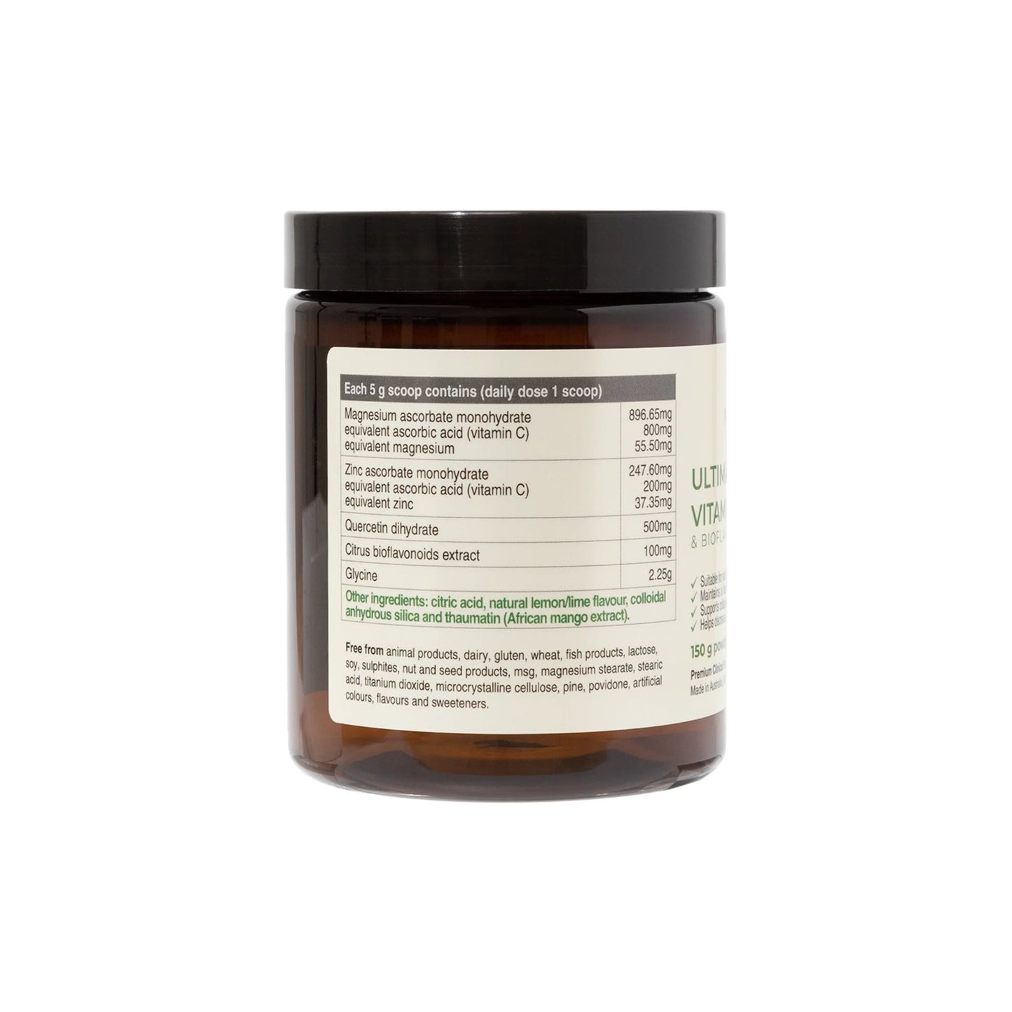 Ultimate Vitamin C & Bioflavonoids | Immune & Collagen Support Powder | 150g & 300g