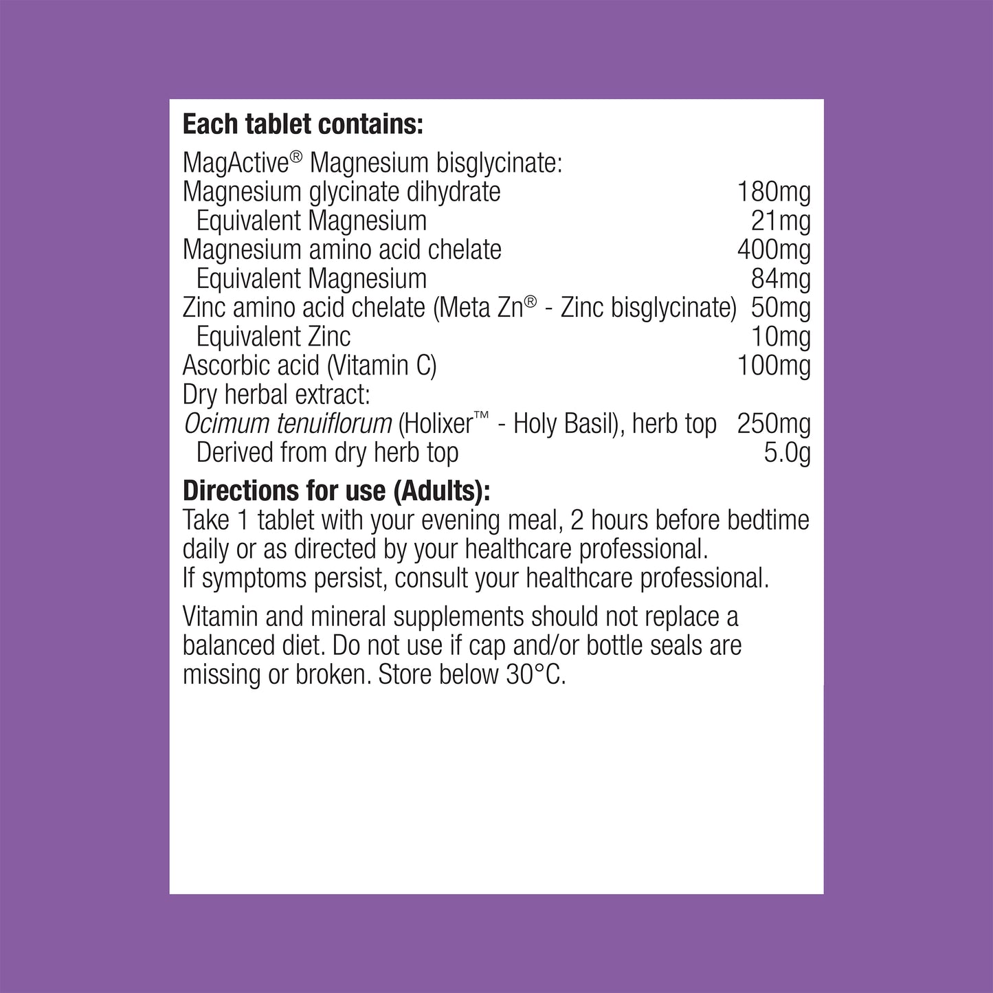 Metagenics MetaRelax Recharge Overnight 60 Tablets