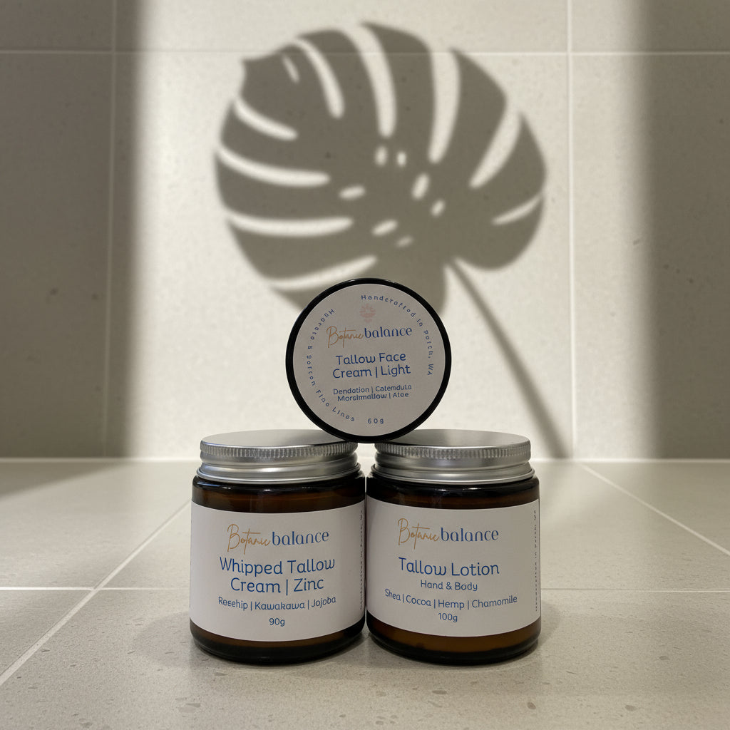 Summer Hydration Bundle | Tallow Face Cream | Light + Tallow Lotion + Whipped Tallow Cream+Zinc